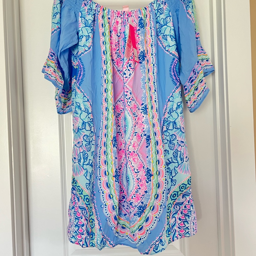 HTF NWT Lilly Pulitzer Fawna Off The Shoulder Dress Size L